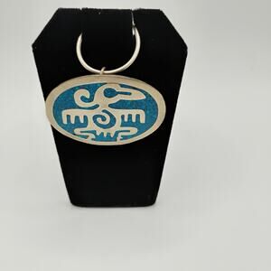 Crushed Turquoise Mexico Alpaca Pendant/Brooch combination